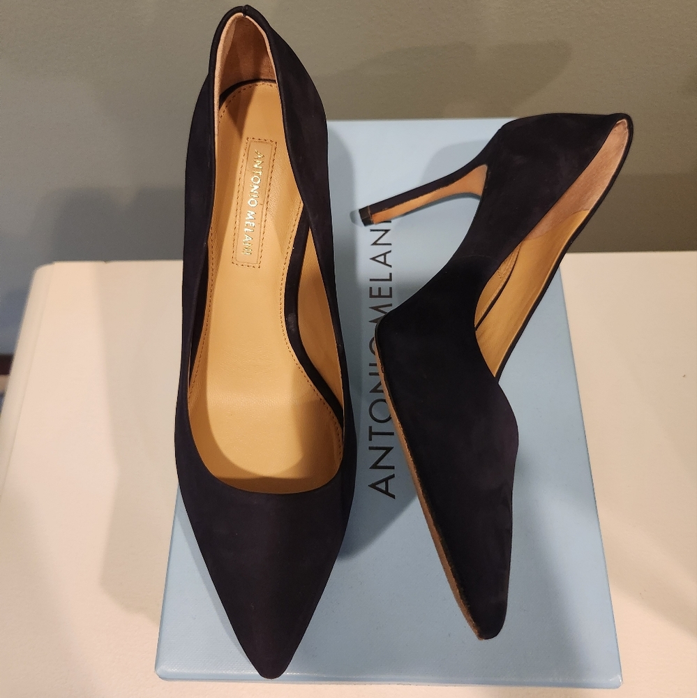 ANTONIO MELANI | VESSEL BLUE SUEDE PUMPS women's 6.5